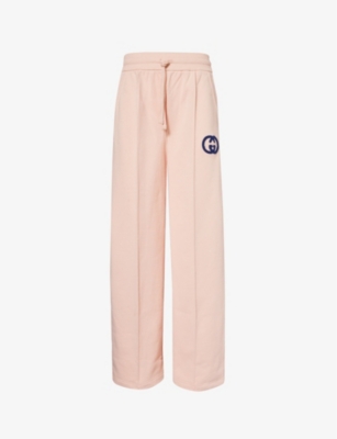 GUCCI: Brand-print relaxed-fit cotton-jersey jogging bottoms