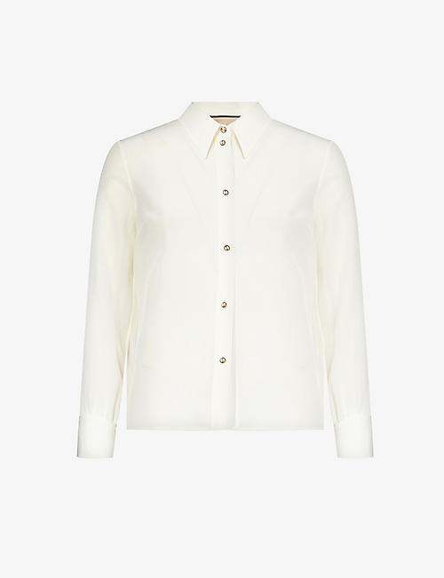 GUCCI: Double-G button silk shirt