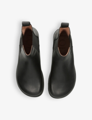 Shop Loewe Campo Pull-on Waxed-leather Chelsea Boots In Black