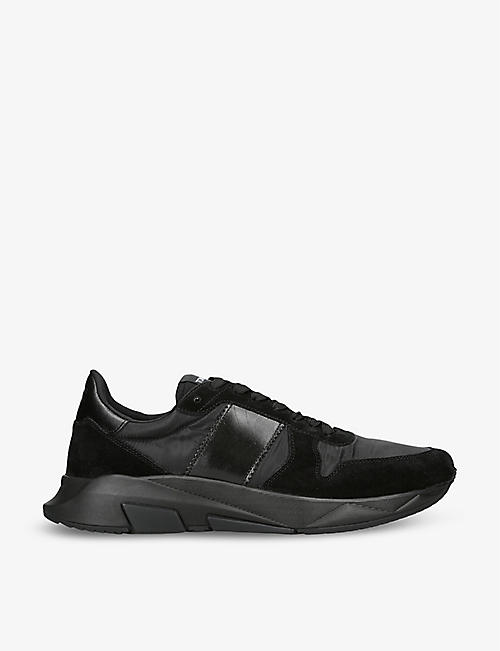 TOM FORD: Jagga panelled leather low-top trainers