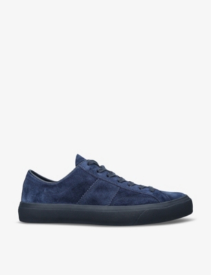 Shop Tom Ford Mens Mid Blue Cambridge Low-top Suede Trainers