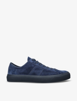 Shop Tom Ford Men's Mid Blue Cambridge Low-top Suede Trainers