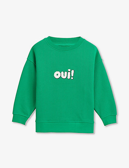 WHISTLES: Oui brand-embroidered cotton sweatshirt 4-9 years
