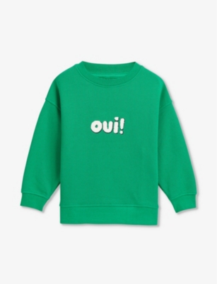 Whistles Girls Green Kids Oui Brand-embroidered Cotton Sweatshirt 4-9 Years