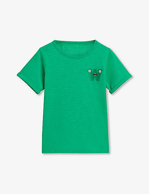 WHISTLES: Monster brand-embroidered T-shirt 3-9 years