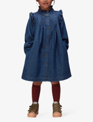 WHISTLES: Nell frill-trim denim dress 3-9 years
