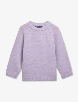 Whistles Boys Lilac Kids Round-neck Textured Wool-blend Jumper 3-10 Years