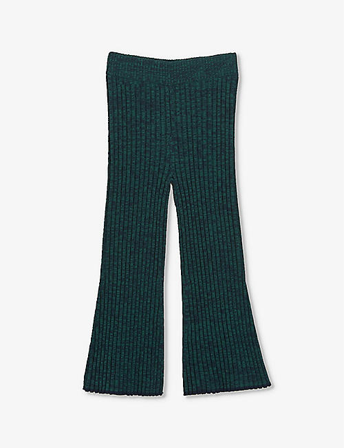 WHISTLES: Flared-leg ribbed knitted trousers 3-9 years