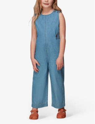 WHISTLES: Sydney sleeveless cotton-chambray jumpsuit 3-12 years