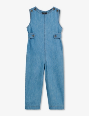 Whistles Girls Blue Kids Sydney Sleeveless Cotton-chambray Jumpsuit 3-12 Years