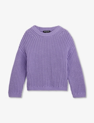 Whistles Girls Purple Kids Long-sleeved Chunky Knitted Jumper 3-12 Years