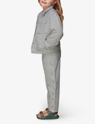 WHISTLES: Striped chest-pocket cotton jacket 3-12 years