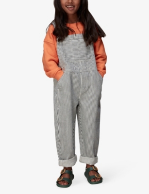 WHISTLES: Nico striped cotton dungarees 3-12 years