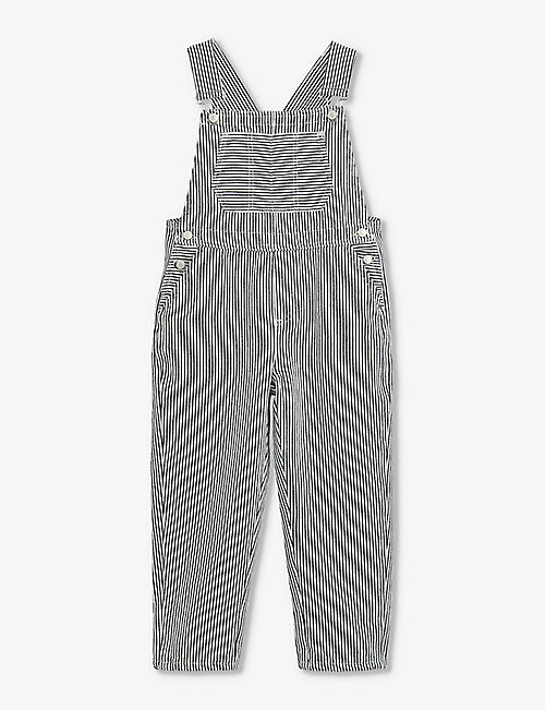 WHISTLES: Nico striped cotton dungarees 3-12 years