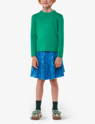WHISTLES: Annie metallic-thread knitted jumper 3-12 years