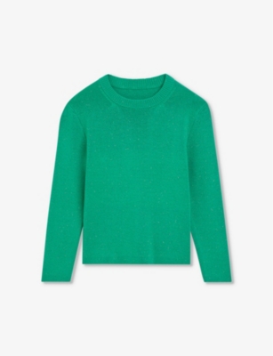 Whistles Boys Green Kids Annie Metallic-thread Knitted Jumper 3-12 Years