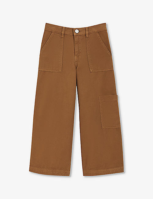 WHISTLES: Wide-leg cargo-pocket cotton trousers 3-12 years