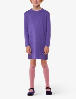 WHISTLES: Annie metallic-thread knitted dress 3-12 years