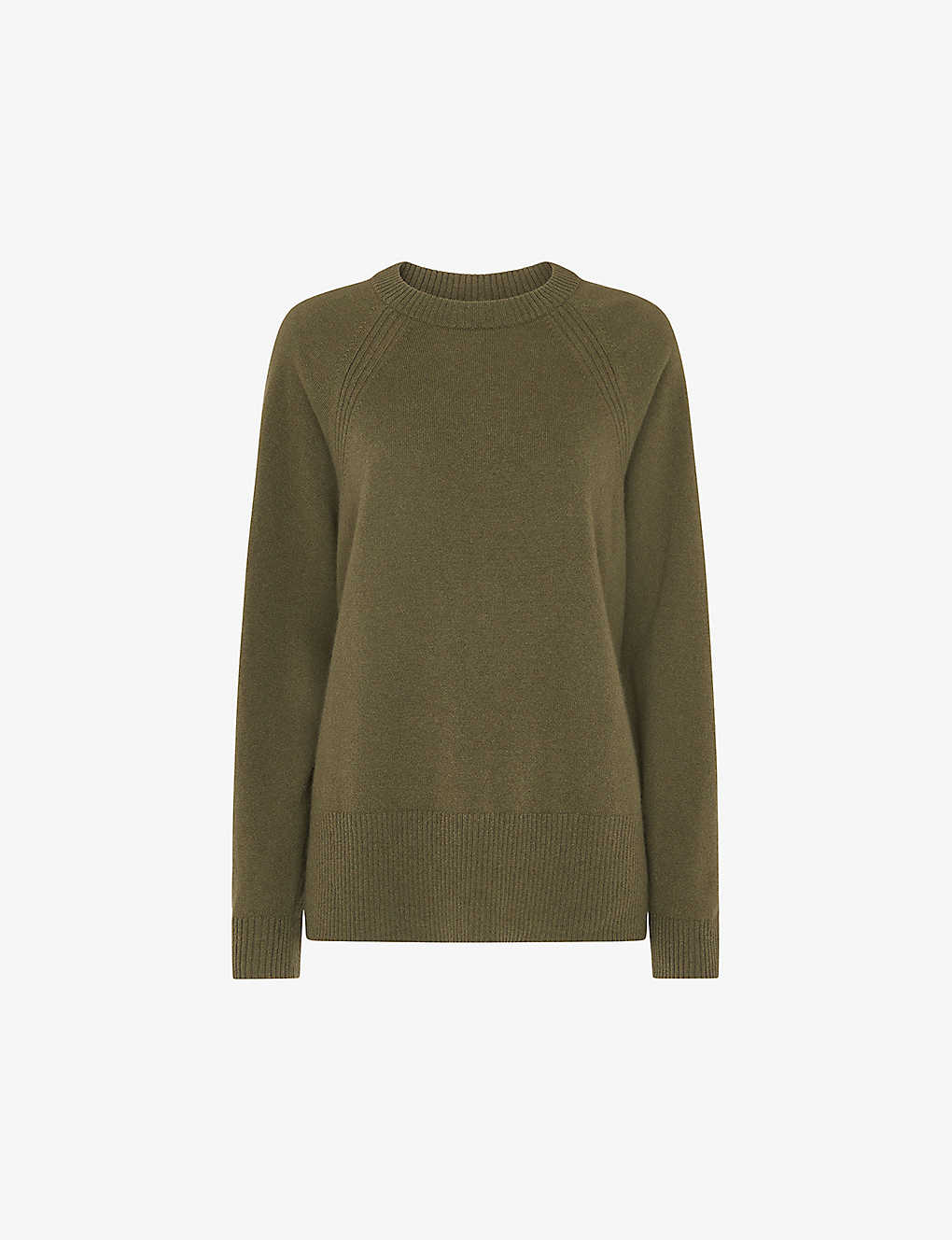Whistles Ultimate Relaxed-fit Cashmere Jumper In Green