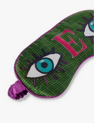 Shop Jessica Russell E For Eyes Patterned Silk Sleep Mask In Multi-coloured