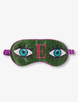 JESSICA RUSSELL: E For Eyes patterned silk sleep mask