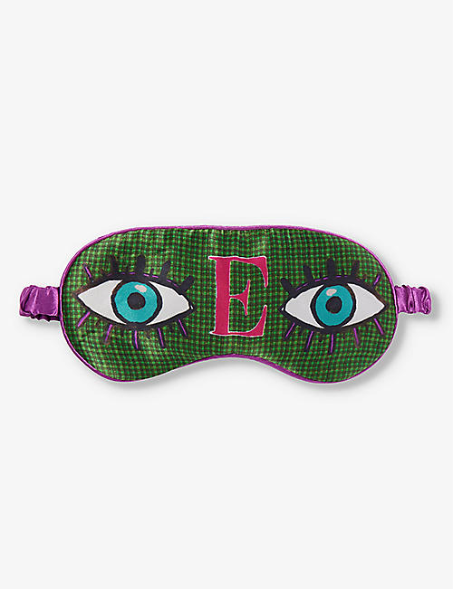 JESSICA RUSSELL: E For Eyes patterned silk sleep mask