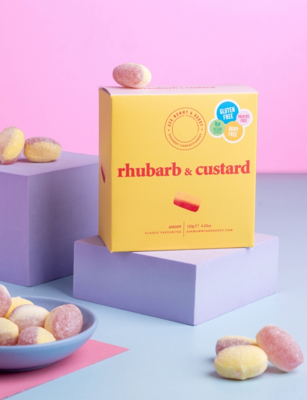 Rhubarb and Custard box of sweets 120g