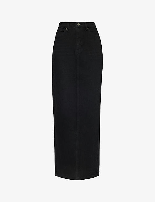 REFORMATION: Daria split-hem organic-cotton denim maxi skirt