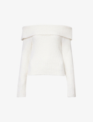 Shop Reformation Women's White Oberon Straight-neck Alpaca-blend Jumper