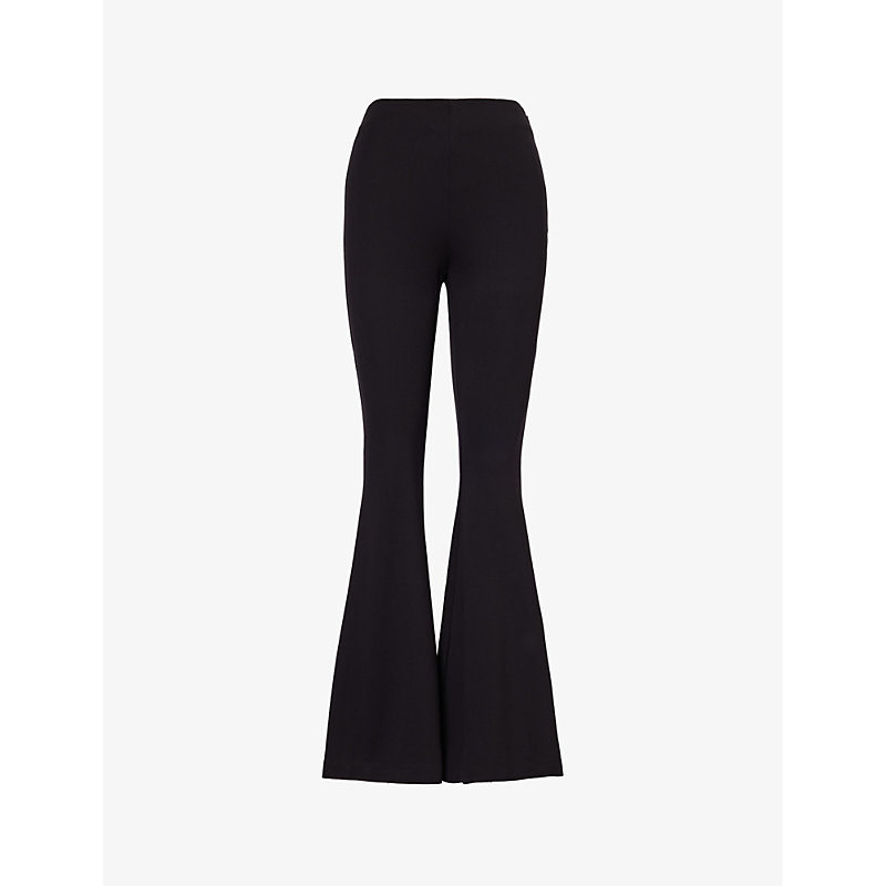 Shop Reformation Women's Black Jolie Straight-leg High-rise Stretch-woven Trousers