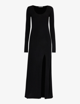 Long black jersey outlet maxi dress