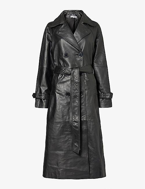 REFORMATION: Ashland notch-lapel leather coat