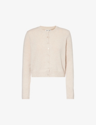 Reformation Clara Cashmere Crew Cardigan In Cream