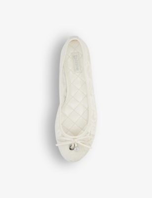 DUNE: Bridal Heartstring lace ballet flats