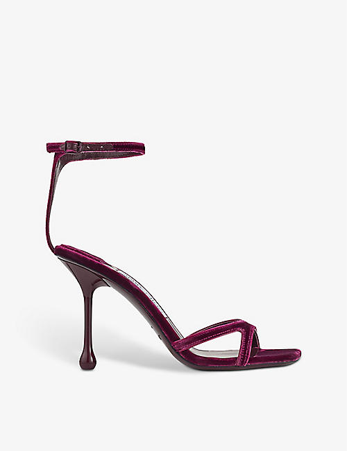 JIMMY CHOO: Ixia 95 cut-out velvet heeled sandals