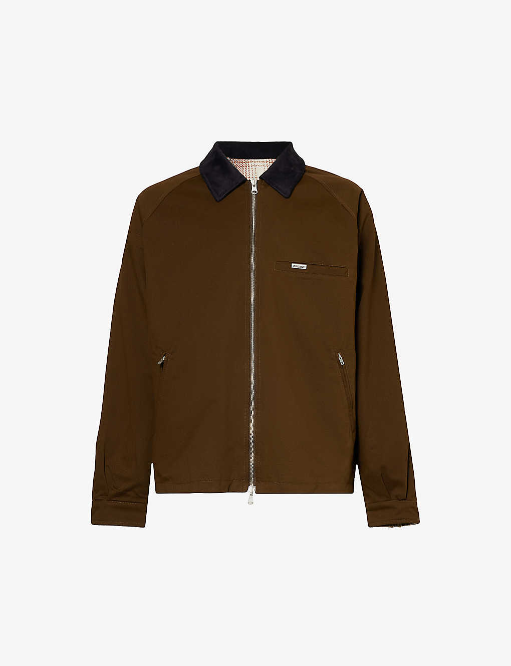 Represent Reversible Point-collar Cotton-twill Jacket In Brown