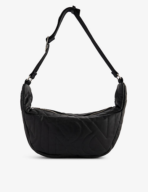 REPRESENT: Brand-plaque quilted leather cross-body bag