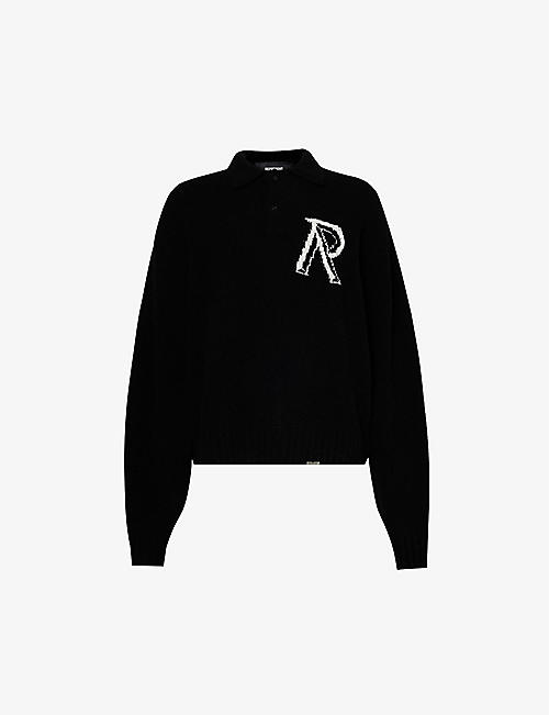 REPRESENT: Initial long-sleeved wool-blend polo shirt