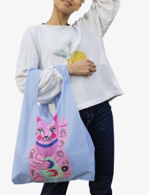 Shop Kind Bag Lucky Cat Lucky Cat Recycled Plastic-bottles Shopper Bag
