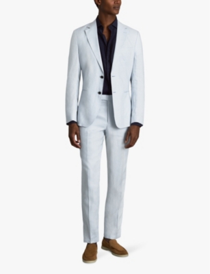 REISS: Kin slim-fit single-breasted linen blazer