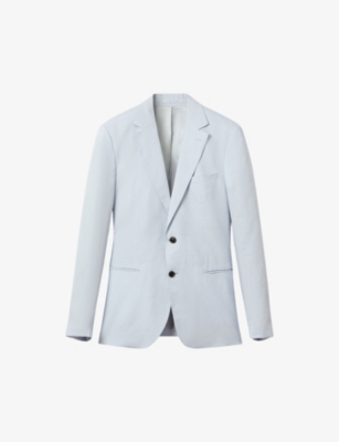REISS: Kin slim-fit single-breasted linen blazer