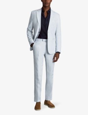 REISS: Kin slim-fit straight-leg linen trousers