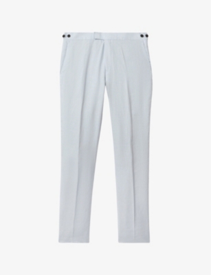 REISS: Kin slim-fit straight-leg linen trousers