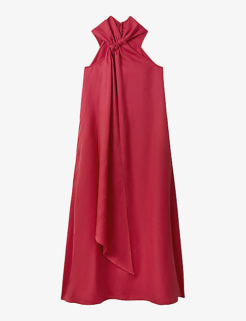 REISS: Odell halter-neck relaxed-fit stretch-woven maxi dress