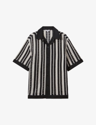 REISS: Romy stripe cotton-blend shirt
