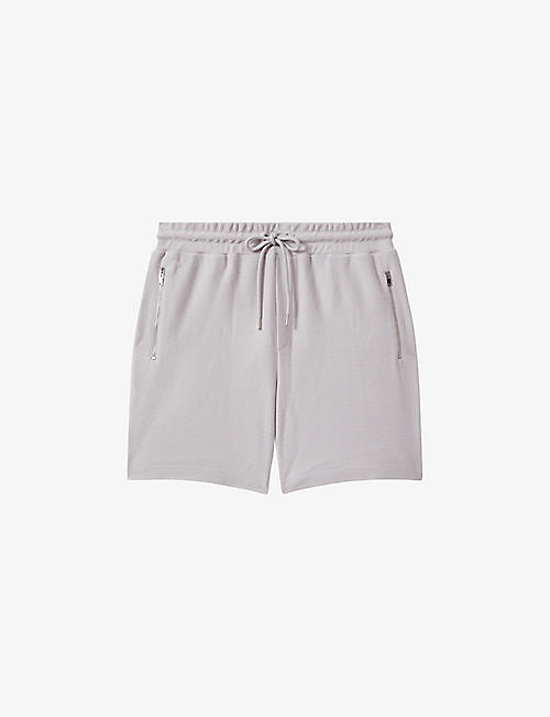 REISS: Hester textured-weave cotton shorts