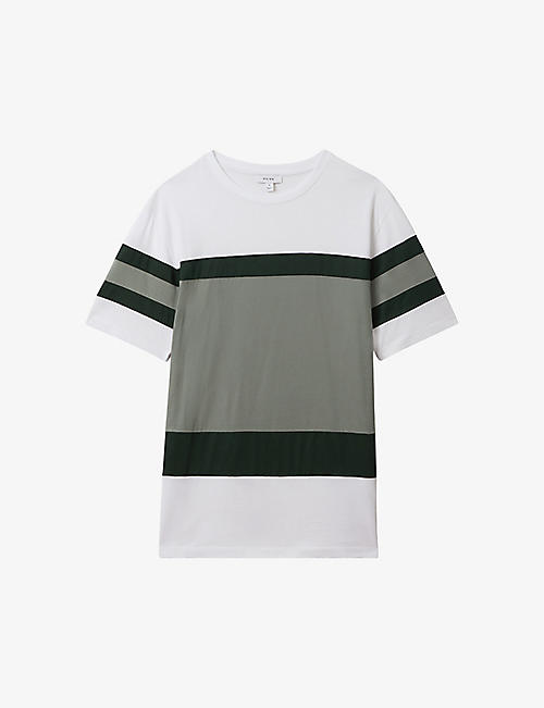REISS: Auckland slim-fit striped cotton T-shirt