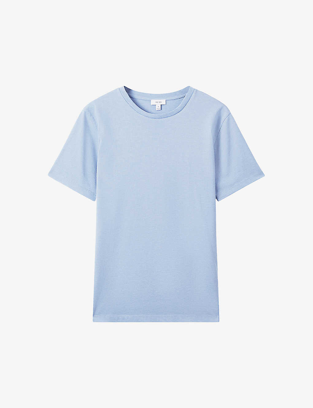 Shop Reiss Men's Delph Blue Mela Bless Crew-neck Short-sleeve Cotton T-shirt