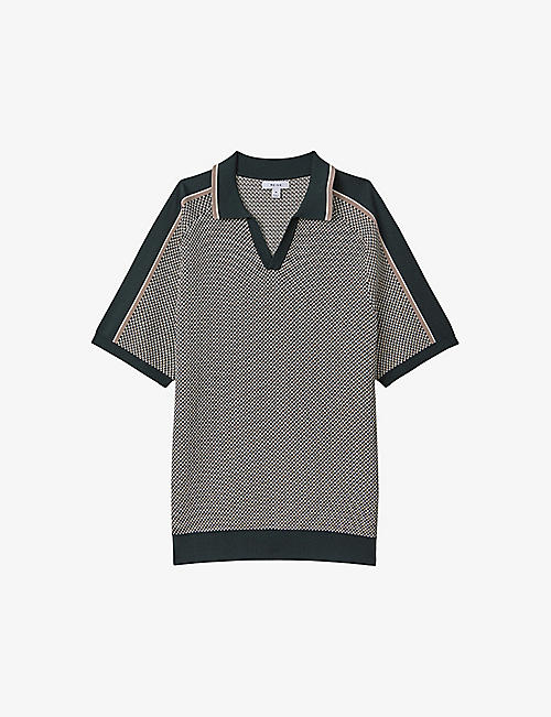 REISS: Brunswick open-collar slim-fit knitted shirt