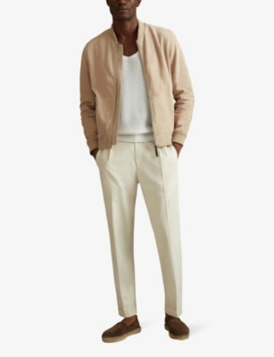 Shop Reiss Men's Optic White Velo Sleeveless Textured Cotton Vest